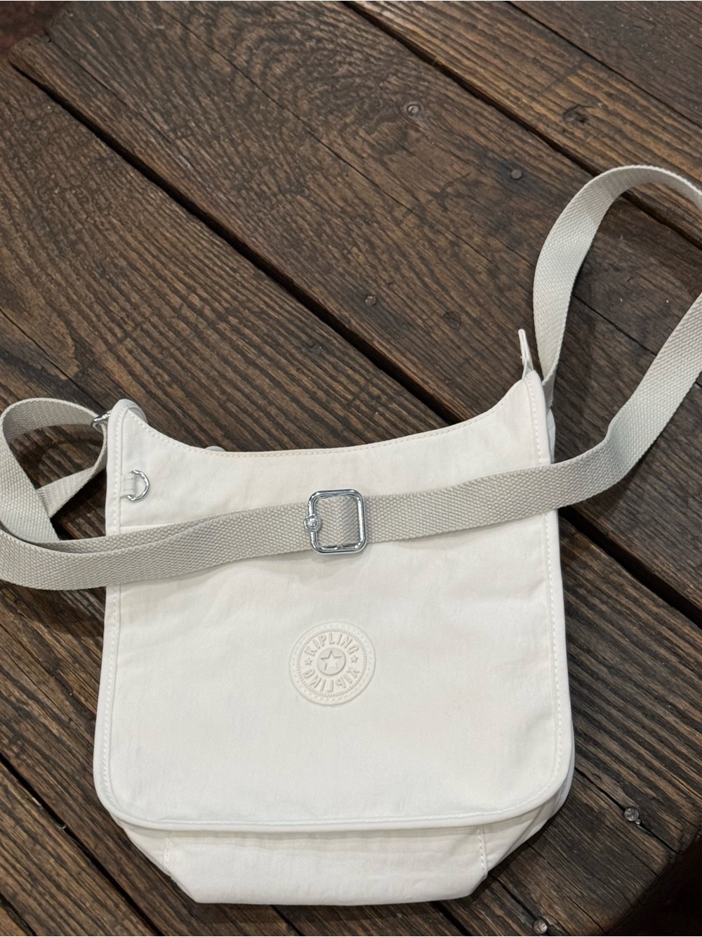 Kipling White Canvas Crossbody Bag Purse